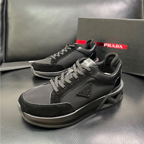 Prada Men's Gray and Black Sneakers - Picture 2 of 6